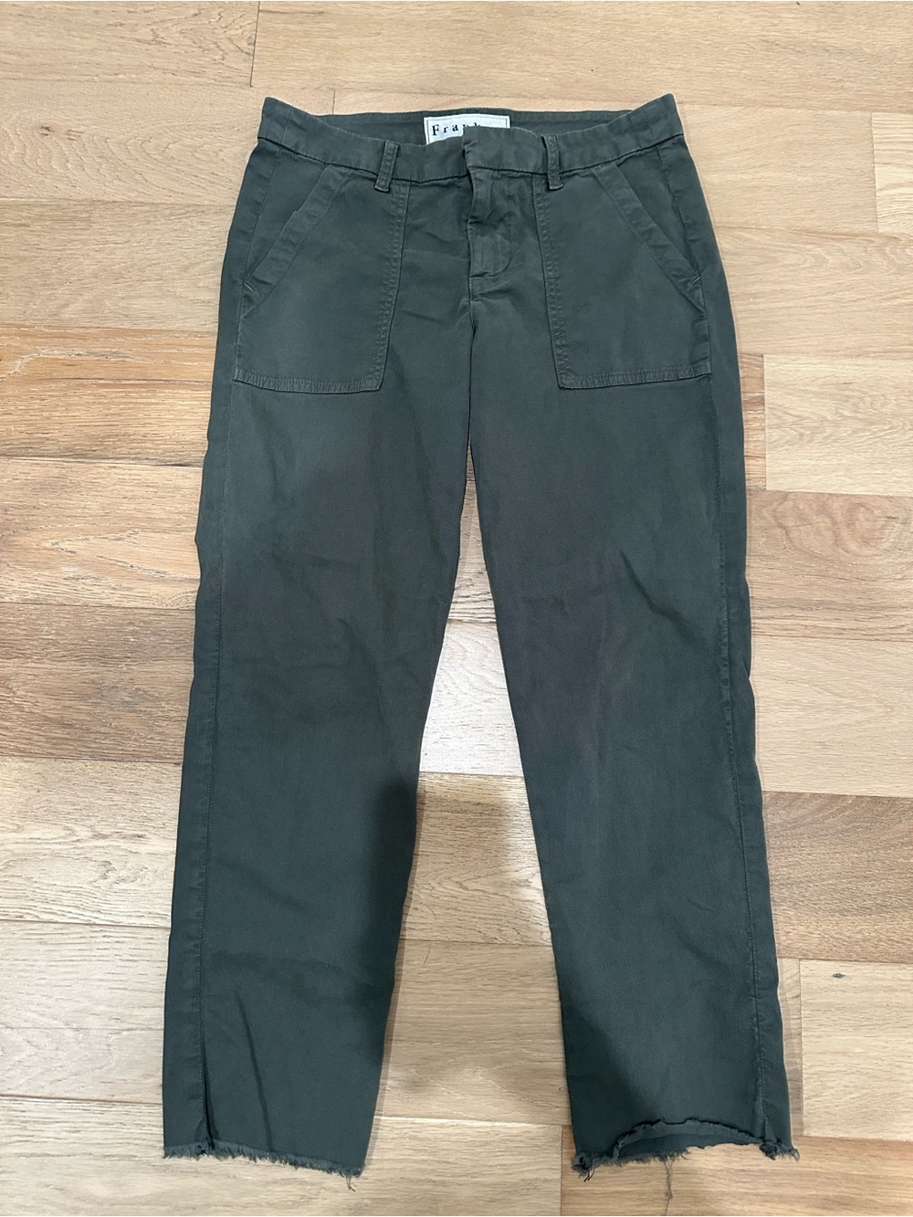 Frank And Eileen Blackrock Utility Pant Army Green Size 4 Raw Hem